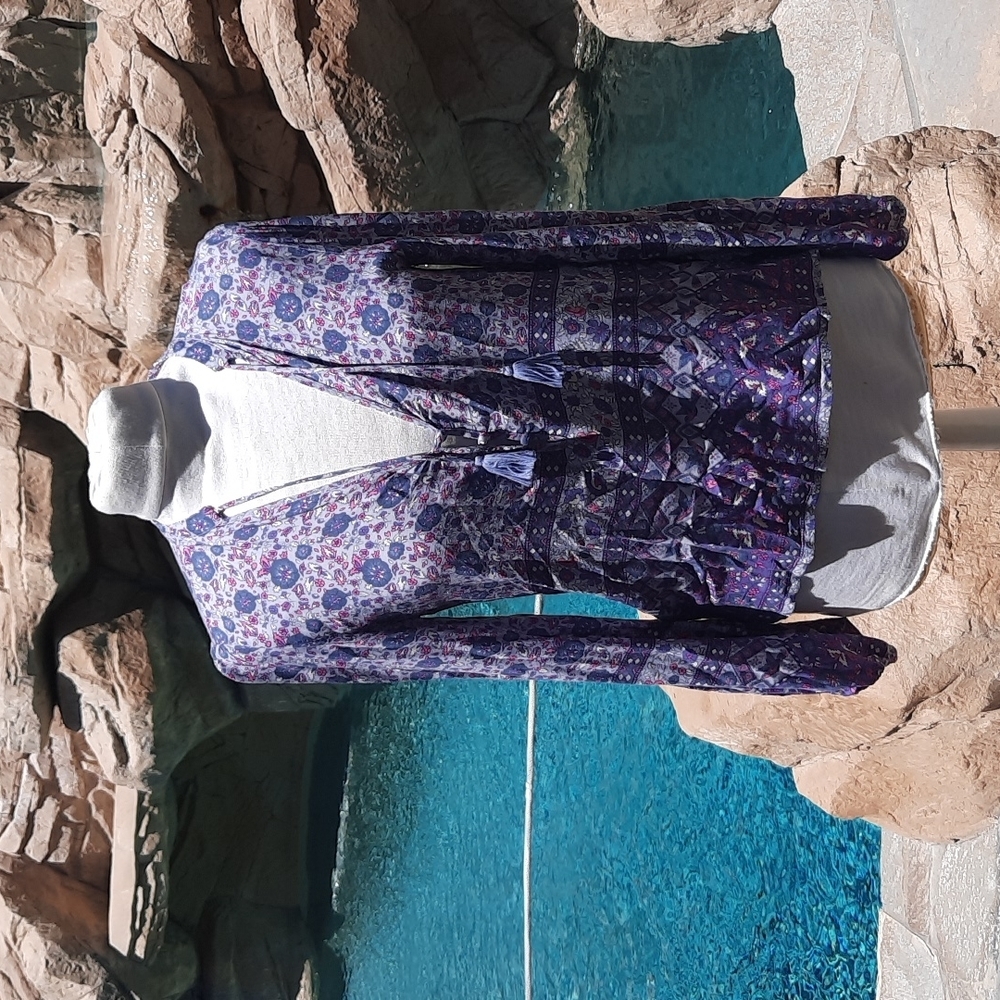 Spell Purple and Blue Floral Blouse